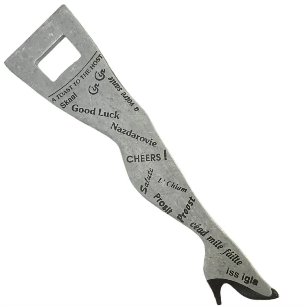 Long Leg with Heel Toast to the Host Bottle Opener Vintage Inspired